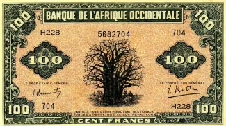 French West Africa 100 Francs, 1942
