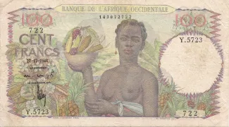 French West Africa 100 Francs, 1953 image