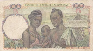 French West Africa 100 Francs, 1945-1953 reverse