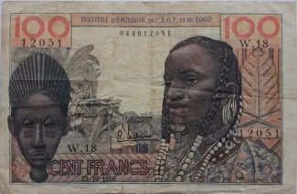 French West Africa 100 Francs, 1961 image
