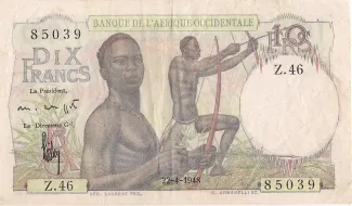 French West Africa 10 Francs, 1954 image