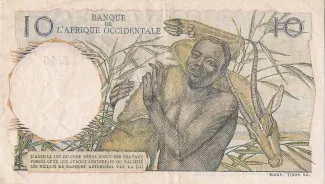 French West Africa 10 Francs, 1946-1954 reverse