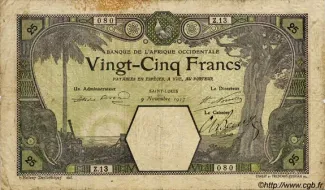 French West Africa 25 Francs, 1917