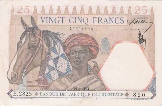 French West Africa 25 Francs, 1942