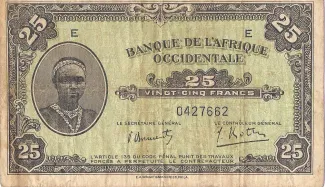 French West Africa 25 Francs, 1942