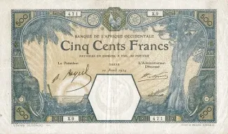 French West Africa 500 Francs, 1919-1924