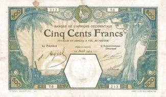 French West Africa 500 Francs, 1924