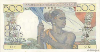 French West Africa 500 Francs, 1953 image