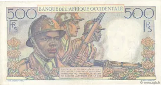 French West Africa 500 Francs, 1946-1953 reverse