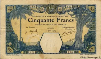 French West Africa 50 Francs, 1920-1924