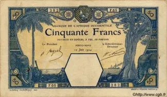French West Africa 50 Francs, 1920-1924