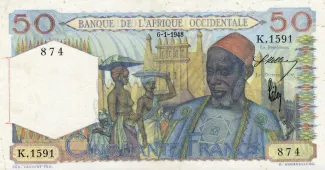 French West Africa 50 Francs, 1944-1954                (1943-1954)