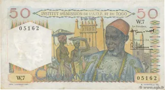 French West Africa 50 Francs, 1955 image