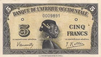 French West Africa 5 Francs, 1942