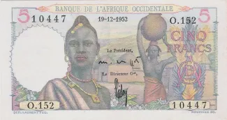 French West Africa 5 Francs, 1943-1954