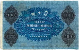 Fribourg 100 Francs, 1872 reverse
