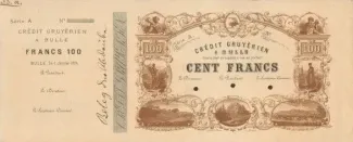 Fribourg 100 Francs, 1874 image