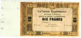 Fribourg 10 Francs, 1865 image
