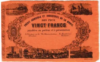 Fribourg 20 Francs, 1866 image