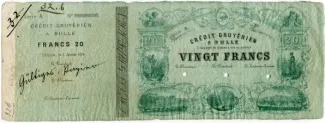 Fribourg 20 Francs, 1874 image