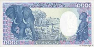 Gabon 1.000 Francs, 1985 reverse