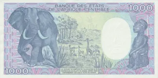 Gabon 1.000 Francs, 1986-1992 reverse