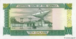 Gambia 10 Dalasis, 1991-1995 reverse