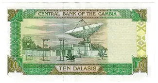 Gambia 10 Dalasis, 1996-2005 reverse