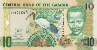Gambia 10 Dalasis, 2006-2013 obverse