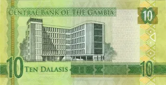 Gambia 10 Dalasis, 2015 reverse