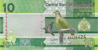 Gambia 10 Dalasis, 2019-2023 obverse