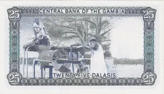 Gambia 25 Dalasis, 1972-1990 reverse