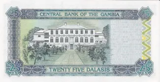 Gambia 25 Dalasis, 1996-2005 reverse