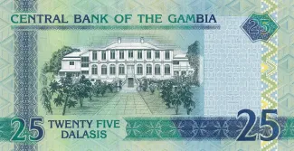 Gambia 25 Dalasis, 2006-2013 reverse
