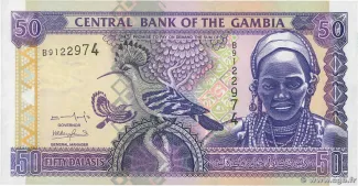Gambia 50 Dalasis, 1996-2005 obverse