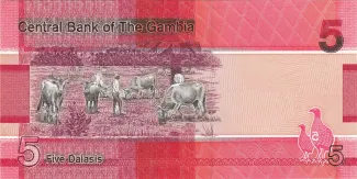 Gambia 5 Dalasis, 2019-2023 reverse