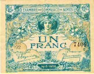 French notgeld 1 Franc, 1915 image