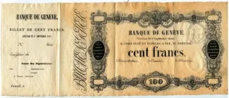 Geneva 100 Francs, 1848