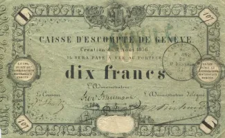 Geneva 10 Francs, 1856