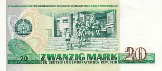 German Democratic Republic 20 Mark, 1975 reverse