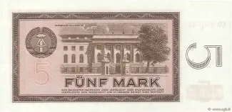 German Democratic Republic 5 Mark, 1964 reverse
