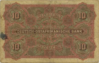 German East Africa 10 Rupien, 1905 reverse