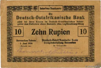 German East Africa 10 Rupien, 1916 image