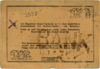 German East Africa 10 Rupien, 1916 reverse