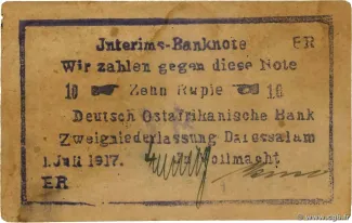 German East Africa 10 Rupien, 1917 image