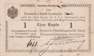 German East Africa 1 Rupie, 1915 image