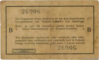 German East Africa 1 Rupie, 1915 reverse