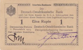 German East Africa 1 Rupie, 1915 image