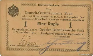 German East Africa 1 Rupie, 1915 image
