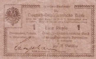 German East Africa 1 Rupie, 1915 image